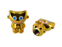 "Set: 2X Ventilkappe \"Happy\", Gold"