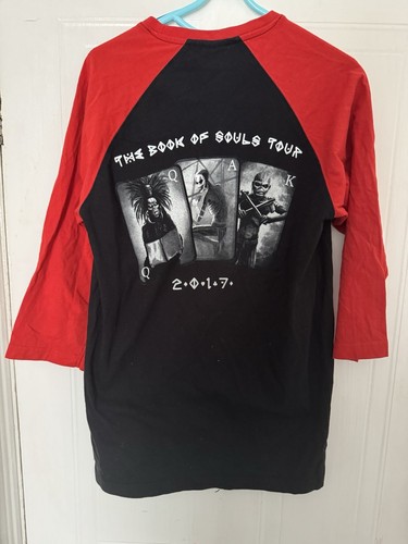Iron Maiden M The Book Of Souls Tour 2017- UK Events baseball raglan T Shirt - Picture 5 of 6