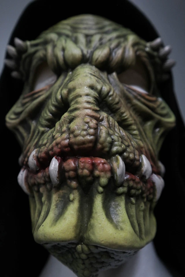 Hooded Alien Reptile Monster- Zagone Studios "The Reptilian" Handmade Mask - Image 4 of 4