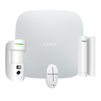 Ajax Professional Alarm Kit HUB2+PIRCAM+ Controller+Doorprotect White Ajax