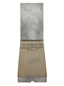 Vintage Rivtless Metal Desk Calendar Holder w 1948 Pages Christmas Insert USA