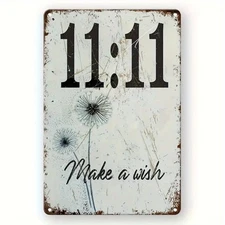 Vintage 11:11 Make A Wish Metal Tin Signs Wall Decor Street Sign Home Bar Coffee