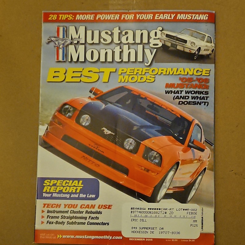 Mustang Monthly December 2005 Best Performance Mods Ford Mustang Illustrated