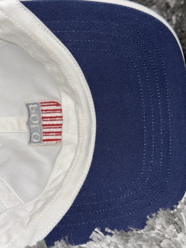 Polo Ralph Lauren Hat Cap Strapback White Shield American Flag Chariots Crest - Picture 10 of 11