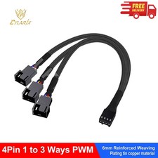 4 Pin 1 to 3 Way PWM Case PC Fan Splitter Cable Hub Power Adapter