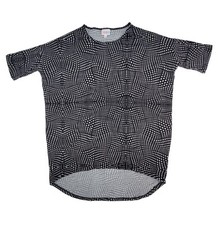 Lularoe Womens T Shirt XXS 2XS Top Black Geometric Optical Art Relaxed USA Made