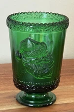 Mosser Glass - SANTA CUP - HUNTER GREEN 8 oz CHRISTMAS Tumbler Holiday