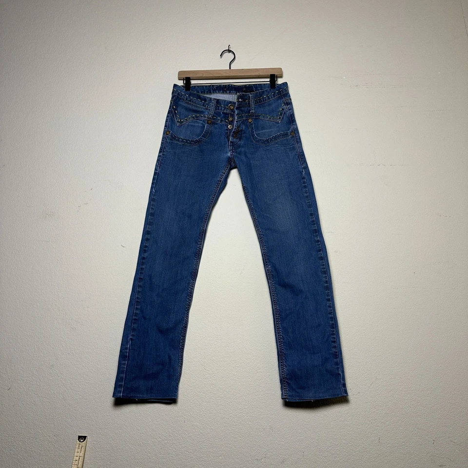 Pantalones de mezclilla ajustados de calce recto Cipo & Baxx para hombre 30x30 azul Y2K ropa de calle Foto 2 de 4