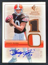 2007 SP Rookie Threads Rookie Threads Autographs #RT-BQ2 Brady Quinn RC Auto /25