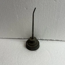 VINTAGE METAL BROTHER SEWING MACHINE OIL THUMB PRESS SMALL OIL CAN GREAT