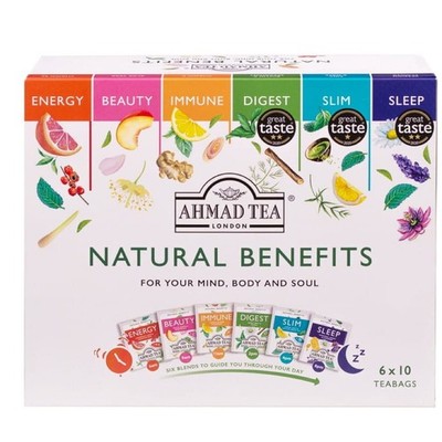 Ahmad Tea NATURAL BENEFITS Set - 6 x 10 Teabags 120g / 4.23oz