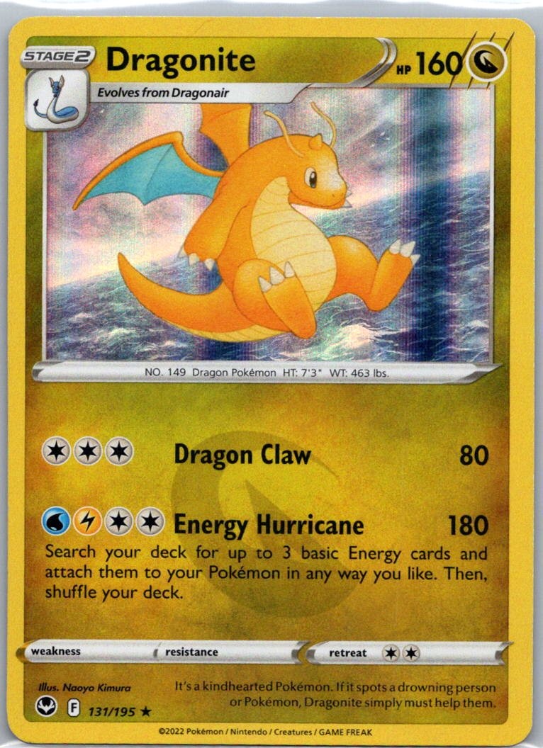 Pokemon TCG Dragonite 131/195 Silver Tempest Holo LP