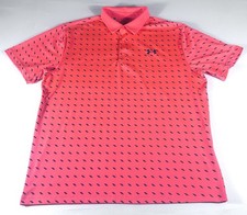 Under Armour The Playoff Polo Men  s XL Pink Geometric Performance Golf Shirt