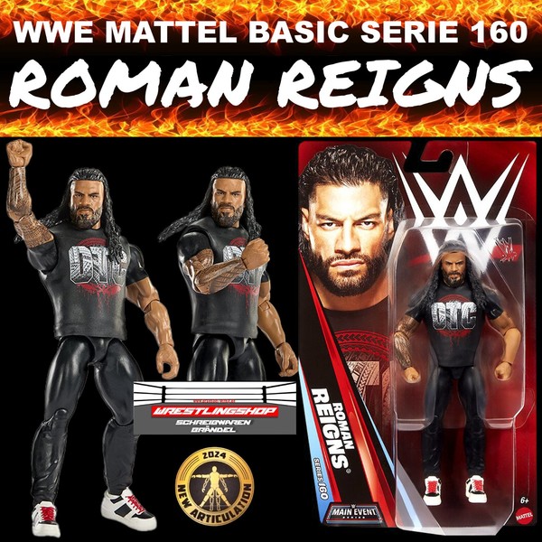 Wwe Mattel Basic Main Event Serie 160 Roman Reigns Wrestling Action Figur Elite-image