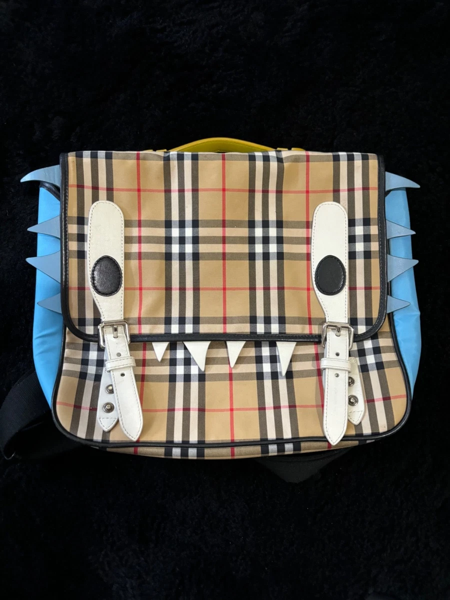 Burberry Monster Backpack/ Messenger Bag BURBERRY Check Canvas Monster Motif Backpack Daypack beige  main image 3