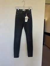 Mango Soho High Waist Skinny Jeans Black Size 1