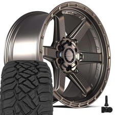 4ps63 22x9 Bronze 4play Wheels 28545r22 Rt Tires Tpms Set 6x135 6x139.7