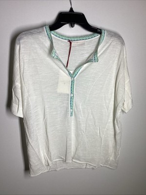 Maison Montagut Laura Short Sleeved Cotton and Linen Cardigan White Medium
