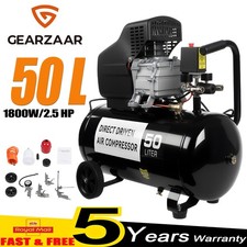 NEW PORTABLE 50L LITRE LTR AIR COMPRESSOR 9.6CFM 2.5HP 3000RPM TIRE TYPE 8 BAR