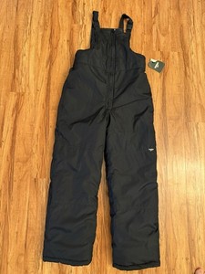 OshKosh Snow Bib Pants Ski Sled Snow Unisex Dark Navy Blue Zip Wide Leg Size 8