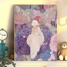 New living room decoration oil painting modern mural elf girl