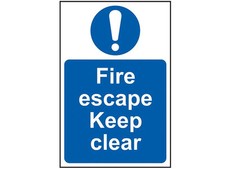 Image of Scan Fire Escape Keep Clear - PVC Sign 200 x 300mm