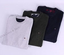 Tommy Hilfiger Men Solid Crew Neck Sweater Classic Fit - Free 0 Shipping