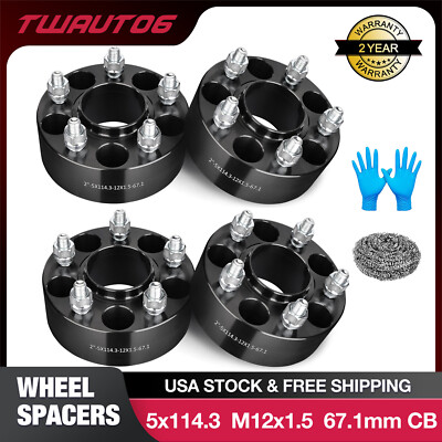 4PCS 2''Hubcentric 5x4.5 5x114.3 Wheel Spacers For Hyundai Genesis Kia Mazda