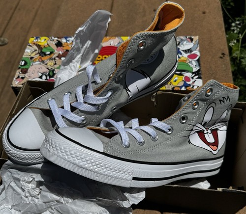 Converse Chuck Taylor Looney Tunes Bugs Bunny All Star High Size 8 158234F Gray - Picture 2 of 8