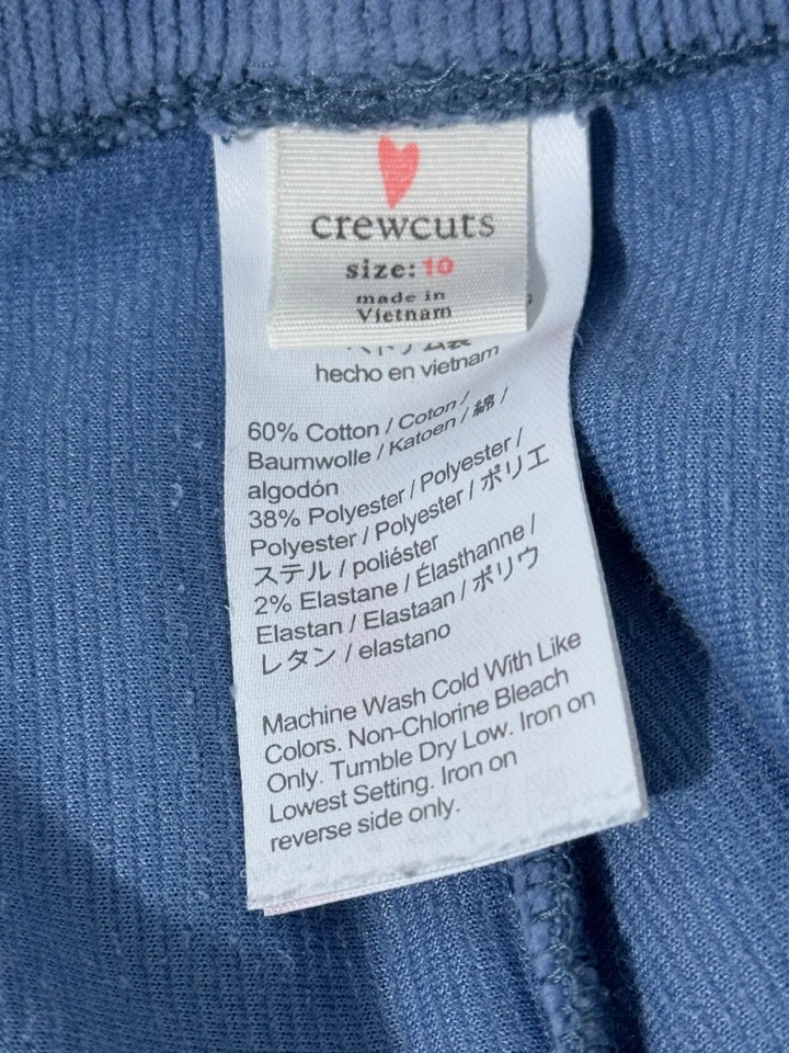 Leggings de terciopelo Crewcuts para niñas 10 algodón azul cintura elástica pantalones Foto 3 de 3