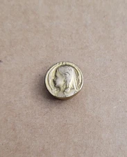 Holy Name Society HNS - Small Old Catholic Screwback Pin Just 0.5" Across