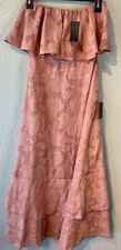 LULU'S Women's Love You So Truly Rusty Rose Burnout Strapless XS Dress NEW