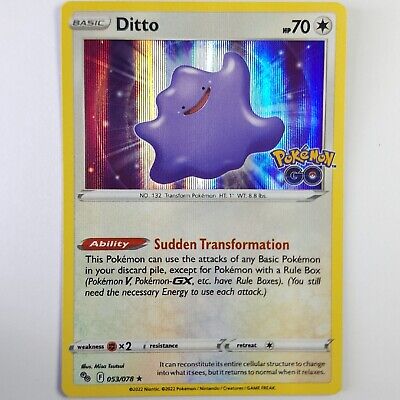 Pokémon TCG Ditto Pokemon GO 053/078 Holo Holo Rare