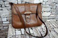 ETIENNE AIGNER DAMEN ECHT LEDER HANDMADE FEST SCHULTER HAND TASCHE LOGO GREIGE