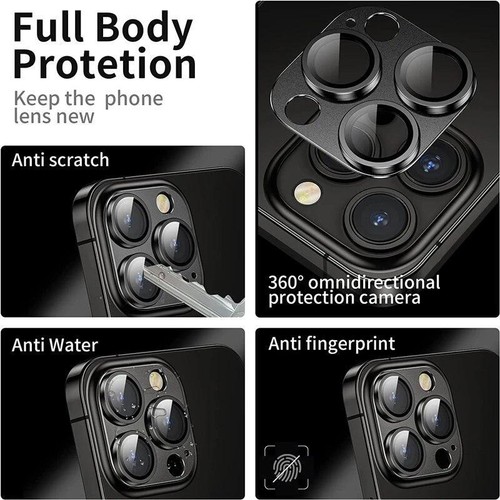 Metal Protector Pantalla Templado para Lente de Camara iPhone 15 13 14 Pro Max - Picture 3 of 15