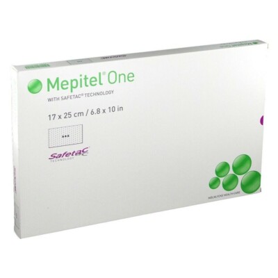 *Box of 5-Dressings* Molnlycke Mepitel One Safetac 6.8'' x 10'' Technology 289700