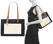 Marc Jacobs Colorblock Leather Tote Shoulder Bag Black Multi 