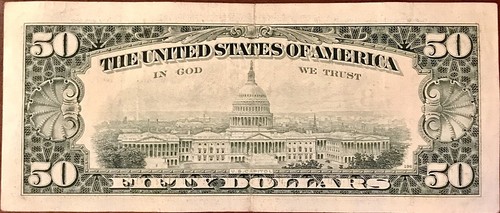 1993 $50 FRN - New York - circulated - Picture 2 of 2