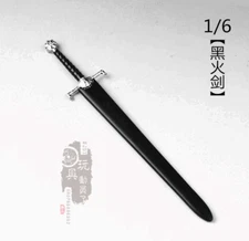 Soldier 1/6th Sword, Black Fire sword,Harness,Weapon Model for 12'' Male Doll