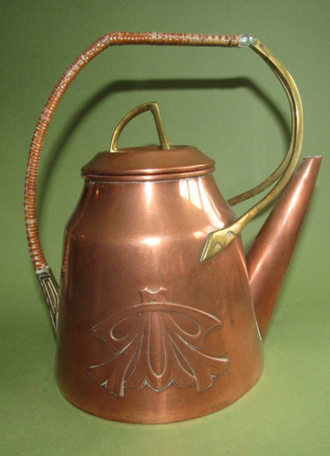Art Nouveau Bouilloire théière Carl Deffner Esslingen copper tea kettle stand - Imagen 6 de 11