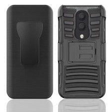 Funda con clip para cinturón Alcatel 1X 2019/ONYX a prueba de golpes + Protector de pantalla de vidrio