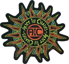 Sticker - Alice In Chains Red Green Black Sun Logo 5" x 4.63" Die Cut 5977