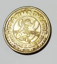 1981 Chuck E. Cheese Pizza Time Theatre 25cent 1" Token In Pizza We Trust