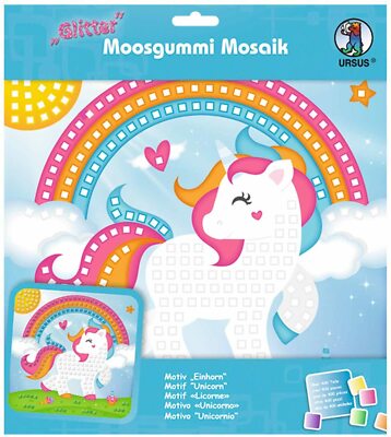 Ursus Moosgummi Mosaik Glitter Einhorn Bastelset 432 Teile selbstklebend bunt