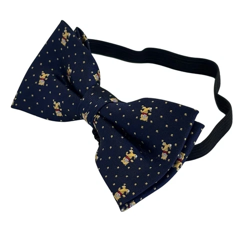 navy dark blue with teddy bear design kid child bow tie - Frederick Thomas