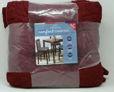 Whitley Willows Reversible 2 Pack Plush Chenille Chair Pads Rhubarb Cushions
