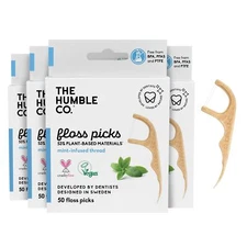 The Humble Co. Floss Picks (200 Count) – Plant Based Dental Floss Picks for S...