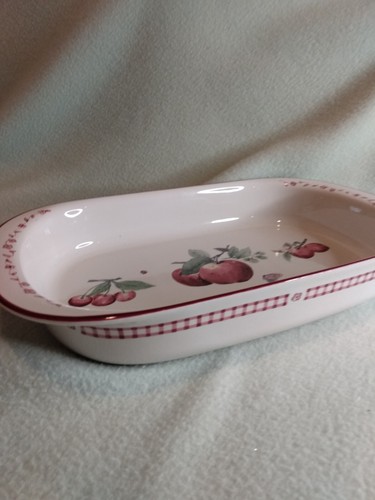 Plato cassorola Pfaltzgraff DELICIOSO manzanas de gres retirado RARO 13,75"x8,25" - Imagen 5 de 10