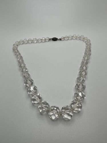 Antiguo collar de cuentas de cristal graduado con aleta Art Deco de 1920 16" NB2 - Imagen 11 de 24