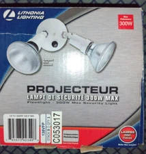 Lithonia 150W X2 300W 120V WH  2-Light Dusk-to-Dawn Twin Lamp Holder Security